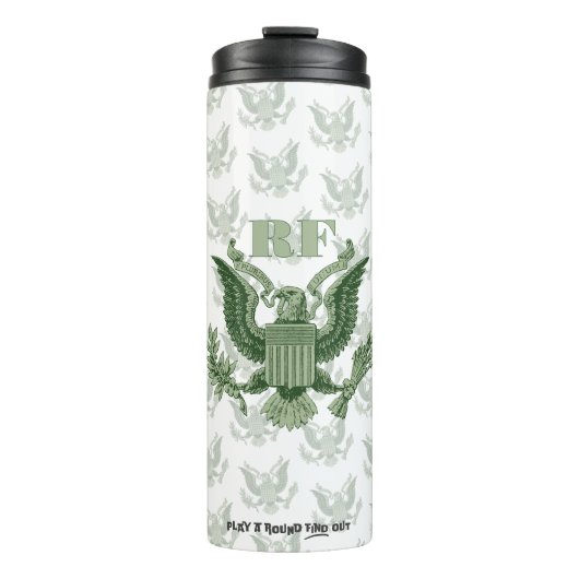 Vaderdag Scramble Green Eagle Crest Monogram Thermosbeker (Voorkant)