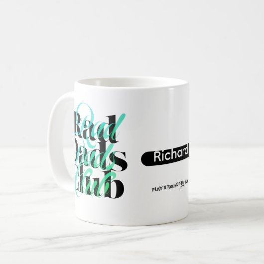Vaderdag Scramble Rad Dads Club Aangepaste naam Koffiemok (Voorkant links)