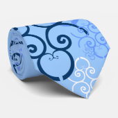 Vaderdag Scrollwork en hart in blauw Stropdas (Opgerold)