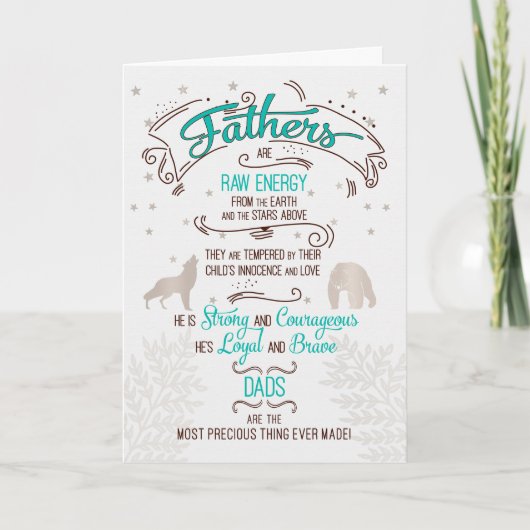 Vaderdag sentimentele typografie voor papa feestdagen kaart (Voorkant)