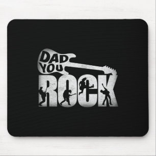 Vaderdag Shirt Funny Dad You Rock Gitaar Vintag Muismat