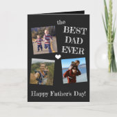 Vaderdag simpele 3 foto's collage beste vader ooit kaart (Voorkant)