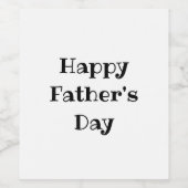 Vaderdag Simple Black White Wijn Etiket (Enkel label)