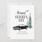 Vaderdag Simple Pine Trees Zwart Auto Kaart (Voorkant)