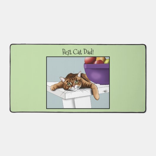 Vaderdag Sinaasappel Tabby Cat Bureaumat (Voorkant)