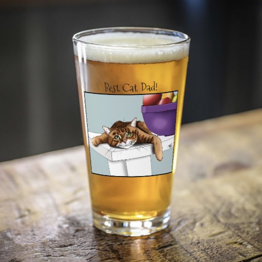 Vaderdag Sinaasappel Tabby Cat Glas