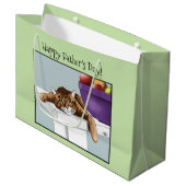 Vaderdag Sinaasappel Tabby Cat Groot Cadeauzakje (Voorkant Gekanteld)