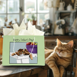 Vaderdag Sinaasappel Tabby Cat Groot Cadeauzakje