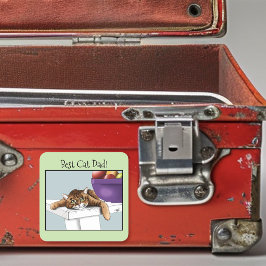 Vaderdag Sinaasappel Tabby Cat Vierkante Sticker