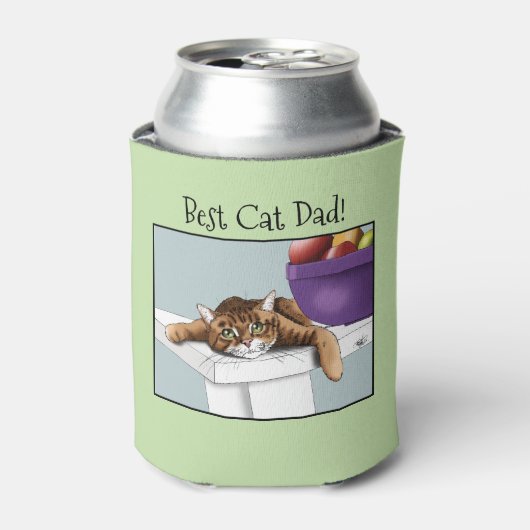 Vaderdag Sinaasappel TabbyCat Blikjeskoeler (Blikje Voorkant)