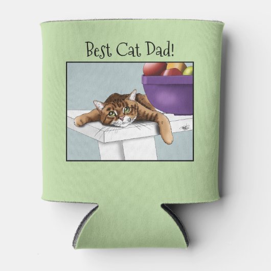 Vaderdag Sinaasappel TabbyCat Blikjeskoeler (Voorkant)