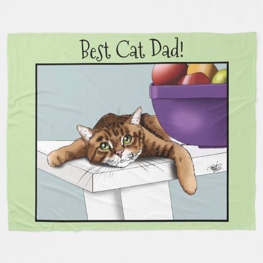 Vaderdag Sinaasappel TabbyCat Fleece Deken (Voorkant (Horizontaal))