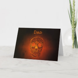 Vaderdag Skull Gothic Oranje Black Cool Kaart