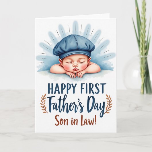 Vaderdag Slapende Baby Kaart (Voorkant)