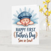 Vaderdag Slapende Baby Kaart (Gele Bloem)