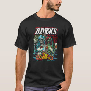 Vaderdag Slay Zombie Beach 2 Meisjes Horror Papa T-shirt