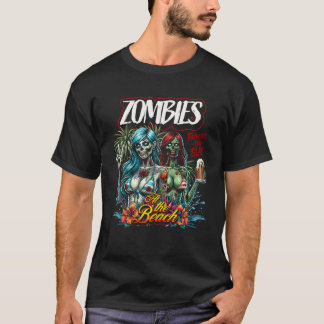 Vaderdag Slay Zombie Beach 2 Meisjes Horror Papa T-shirt