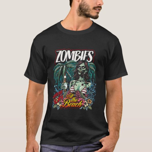 Vaderdag Slay Zombie Beach Horror Dad Party V3 T-shirt (Voorkant)