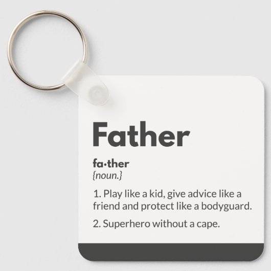 Vaderdag sleutelhangers Definitie Vader Superheld (Voorkant)