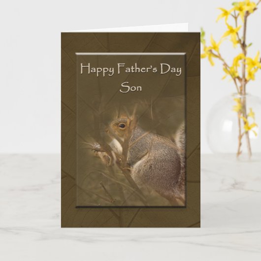 Vaderdag son - Natuur - Eekhoorn Kaart (Gele Bloem)