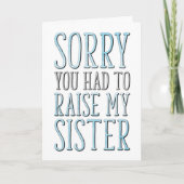 Vaderdag, sorry dat je mijn zuster moest oplichten kaart (Voorkant)