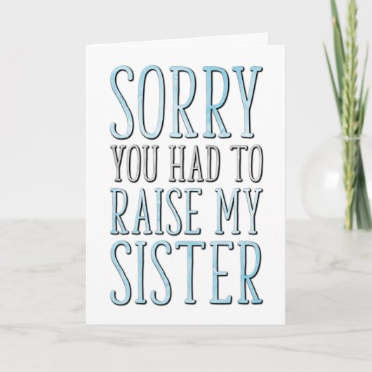 Vaderdag, sorry dat je mijn zuster moest oplichten kaart (Voorkant)
