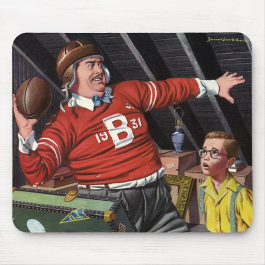  Vaderdag, sport Football Papa en zoon Muismat (Voorkant)