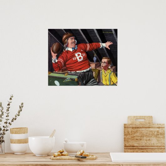  Vaderdag, sport Football Papa en zoon Poster (Keuken)