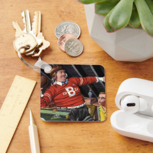 Vaderdag, sport Football Papa en zoon Sleutelhanger