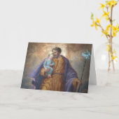 Vaderdag St. Joseph Baby Jesus Cross Lily Kaart (Gele Bloem)