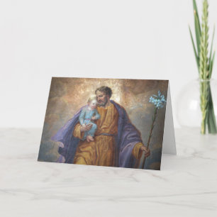 Vaderdag St. Jozef Baby Jezus Kruis Lelie Kaart