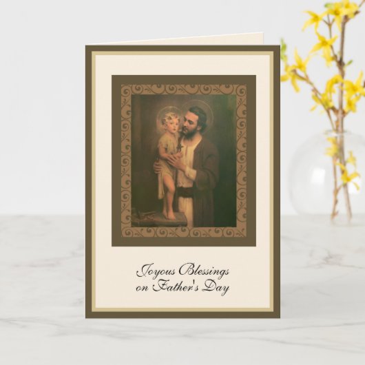 Vaderdag St. Jozef met kind Jezus Kaart (Gele Bloem)