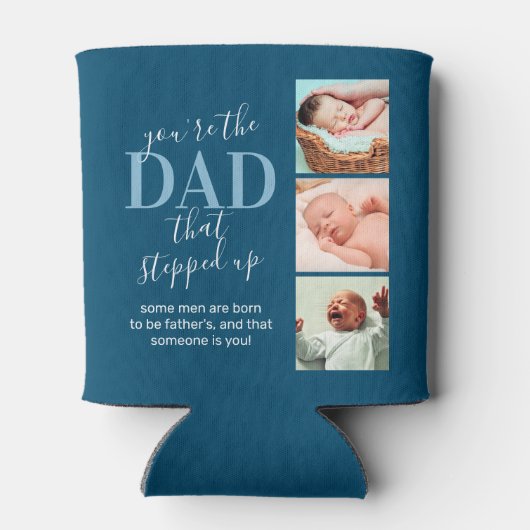 Vaderdag Stap dad 6 Foto Blikjeskoeler (Achterkant)