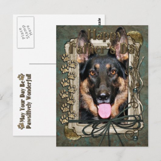 Vaderdag - Steenpoten - Duitse Herder - Kuno Briefkaart (Voorkant / Achterkant)