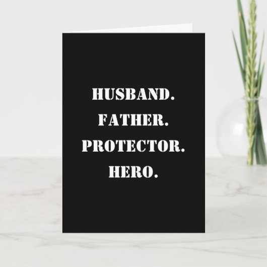 Vaderdag Stencil Husband Father Protector Hero Kaart (Voorkant)