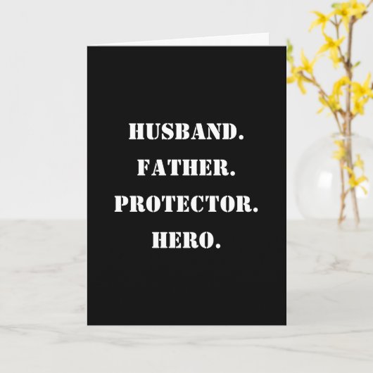 Vaderdag Stencil Husband Father Protector Hero Kaart (Gele Bloem)