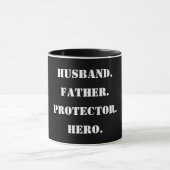 Vaderdag Stencil Husband Father Protector Hero Mok (Midden)