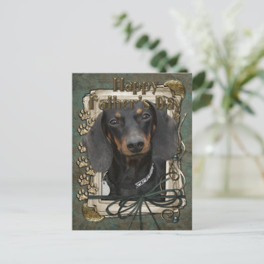 Vaderdag - Stenen poten - Dachshund - Winston Briefkaart (Staand voorkant)