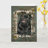 Vaderdag - Stenen poten - Pug - Ruffy Kaart (Gele Bloem)