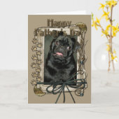 Vaderdag - Stenen poten - Pug - Ruffy Kaart (Gele Bloem)