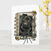 Vaderdag - Stenen poten - Pug - Ruffy Kaart (Gele Bloem)