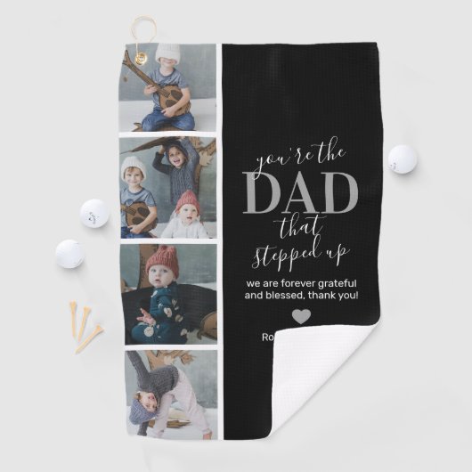 Vaderdag Step dad Foto Golf Towel Golfhanddoek (Insitu)
