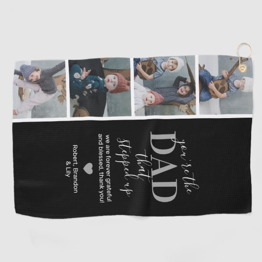 Vaderdag Step dad Foto Golf Towel Golfhanddoek (Horizontaal)