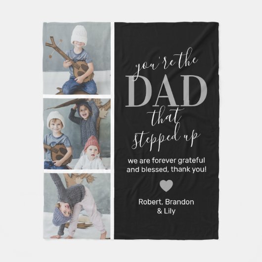 Vaderdag Step dad Photo Fleece Deken (Voorkant)