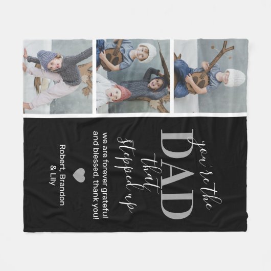 Vaderdag Step dad Photo Fleece Deken (Voorkant (Horizontaal))