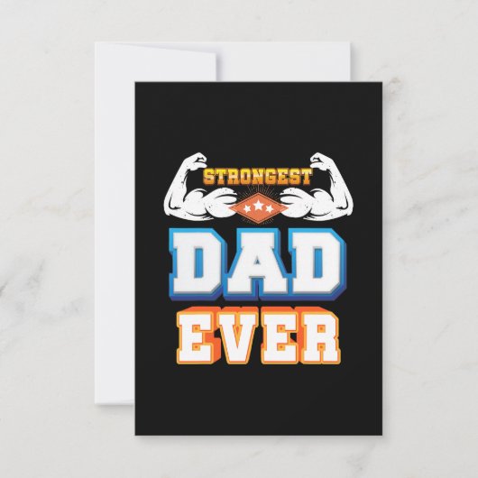 Vaderdag | Sterkste vader ooit RSVP Kaartje (Voorkant)