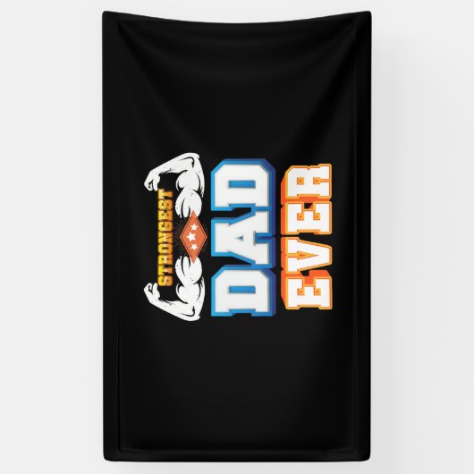 Vaderdag | Sterkste vader ooit Spandoek (Verticaal)