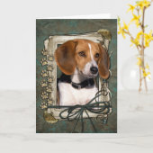 Vaderdag - Stone Paws - Beagle Kaart (Gele Bloem)