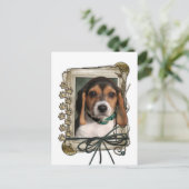 Vaderdag - Stone Paws - Beagle Puppy Briefkaart (Staand voorkant)