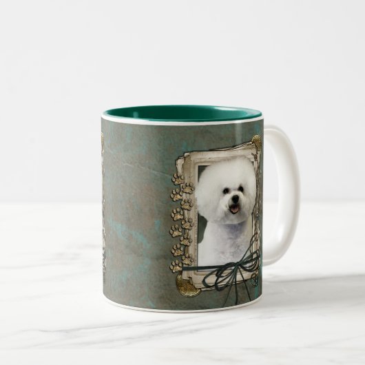 Vaderdag - Stone Paws - Bichon Frise Tweekleurige Koffiemok (Voorkant rechts)